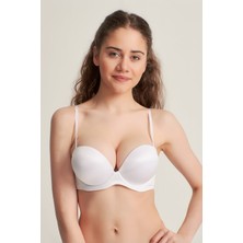 Pemilo Kadın 7101316 Desteksiz Straplez Basic Bra Sütyen Beyaz