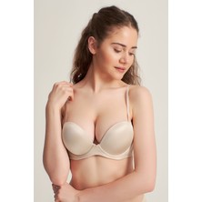 Pemilo Kadın 7101316 Desteksiz Straplez Basic Bra Sütyen Cappucino