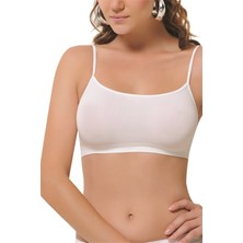 Pemilo Kadın 2040105 Askılı Dikişsiz Büstiyer Beyaz