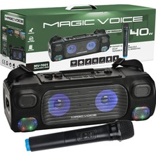 Magicvoice MV-7001 Vhf El Mikrofonlu Usb-Sd-Bluetooth Işıklı 40 W Taşınabilir Şarjlı Seyyar Anfi