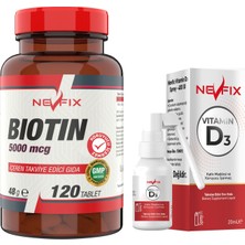 Ncs Nevfix Biotin 5000 Mcg 120 Tablet & Nevfix Vitamin D3 Sıvı Sprey