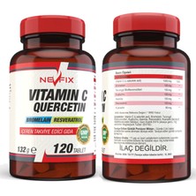 Nevfix Vitamin C Quercetin Bromelain 120 Tablet & Ncs Vitamin D3 + K2 Damla 20 ml