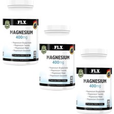 FLX Magnezyum Magnesium Elementleri Complex 400 Mg 3 Kutu 90 Tablet