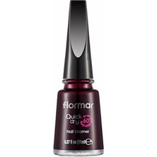 Flormar Quick Dry Nail Enamel Çabuk Kuruyan Koyu Bordo Siyah Oje