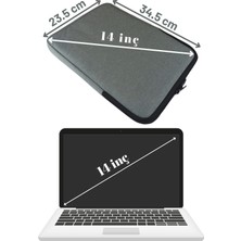 Beutel Unisex 13-13.3-14 Inç Uyumlu Macbook Kılıf Notebook Laptop Çantası - KY- Gri