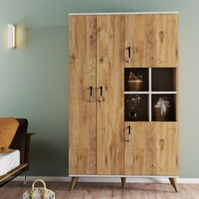 Tanmob Maxi 4 Kapaklı Askılıklı Raflı Çok Amaçlı Dolap Çam - GRD0102