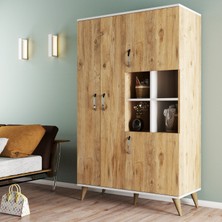 Tanmob Maxi 4 Kapaklı Askılıklı Raflı Çok Amaçlı Dolap Çam - GRD0102