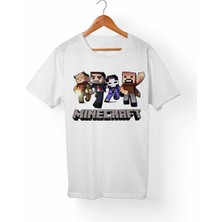 Alfa Minecraft Çocuk Beyaz Tişört