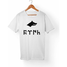 Alfa Ay Yıldız Türk-Bozkurt Çocuk Beyaz Tişört