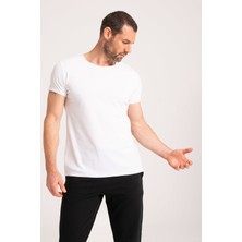 %100 Pamuk Yüksek Kalite Kumaş Erkek Tişört., Rahat Fit Kesim Beyaz Erkek Tshirt