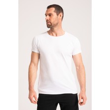 %100 Pamuk Yüksek Kalite Kumaş Erkek Tişört., Rahat Fit Kesim Beyaz Erkek Tshirt
