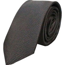 Varetta Erkek Çikolata Kahve Armüllü Kuşgözü Desenli Dar Kravat 