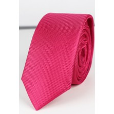 Varetta Erkek Koyu Pembe Armüllü Slim Fit Kuşgözü Desenli Mendilli Kravat