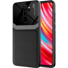 Kilifone - Xiaomi Redmi Note 8 Pro - Kılıf ​deri Görünümlü Parlak Mika Tasarımlı Emiks Kapak