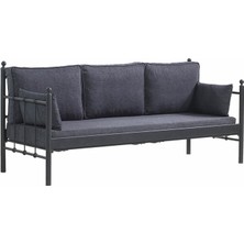 Unimet Lalas Dk Metal Sofa Sedir 70x200 Üçlü Koltuk Siyah