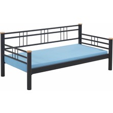 Bedliga Kappis Daybed Tek Kişilik Sedir Divan Metal Karyola 90x200 Siyah