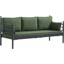 Unimet Manyas Dk Metal Sofa Sedir 70x200 Üçlü Koltuk Siyah