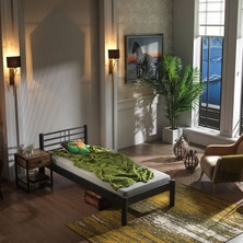 Unimet Asos-S Tek Kişilik Ferforje Metal Karyola-Siyah
