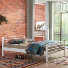 Unimet Kappis Metal Karyola - Beyaz - Konik Geçme - Konfor Destekli Latalı - 140x190/140x200/150x200/160x200