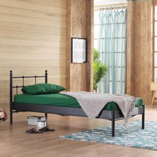 Unimet Lalas-S Metal Karyola - Siyah - Konik Geçme - Konfor Destekli Latalı - 90x190/90x200/120x200