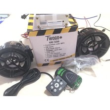 Twogo Motosiklet Kumandalı Anfili Ses Sistemi Mp3 Çalar / Usd / Sdd Kart Krom Kaplama Twogo GO-550
