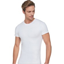 Tutku Erkek Penye 0 Yaka Yarım Kollu 6'lı Paket Beyaz Atlet