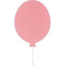 Bugy Bagy Bugybagy - 2 Li  Dekoratif Ahşap Duvar Aydınlatma Seti -  2 Adet Pembe-Beyaz Uçan Balon ( 30X30CM) + 112 Adet 3-4-5cm Beyaz Yıldız Sticker