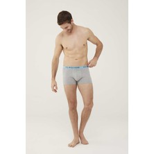 U.S. Polo Assn. Erkek Turkuaz - Lacivert - Gri Melanj 3'lü Boxer 80446