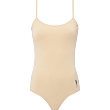 U.S. Polo Assn. Kadın Ten İp Askılı Çıtçıtlı Body 66287