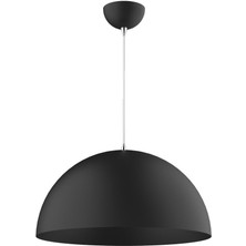 Rys Tasarım Rys Retro Metal Dekotatif Siyah Içi Siyah Dekoratif Tekli Saklıt Avize Çap:30 cm