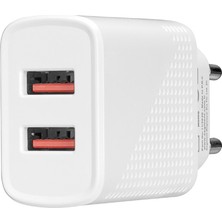 S-Link SL-EC50L 5V 2400MA  Apple Lightning Kablolu 2 USB Çıkışlı iPhone Uyumlu Hızlı  Şarj Adaptörü