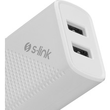 S-Link SL-EC50L 5V 2400MA  Apple Lightning Kablolu 2 USB Çıkışlı iPhone Uyumlu Hızlı  Şarj Adaptörü