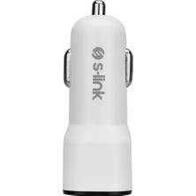 S-Link SL-EC30M Micro USB Kablolu 3.4A 2 USB Beyaz Araç Şarj Cihazı