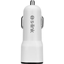 S-Link SL-EC30L iPhone Uyumlu Lightning Kablolu 3.4A 2 USB Beyaz Araç Şarj Cihazı