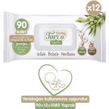 Baby Turco Doğadan Yenidoğan Islak Bebek Havlusu 12X90 Yaprak