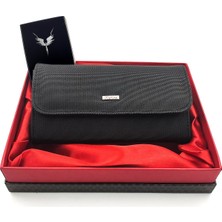 Vega Gift Shop Özel Kutusunda Hediyelik Siyah Kadın Cüzdan & Mikail Melek Kolye Hediye Seti