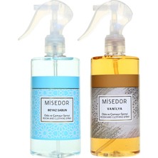 Misedor 2 Li Set Beyaz Sabun ve Vanilya Oda Kokusu ve Çamaşır Spreyi 330 ml