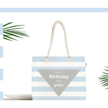 RealHomes Bebek Çantası - Happy Birthday To You Tasarımlı Dijital Baskılı Kumaş Çanta