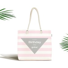 RealHomes Çocuk Çantası - Happy Birthday To You Tasarımlı Dijital Baskılı Kumaş Çanta