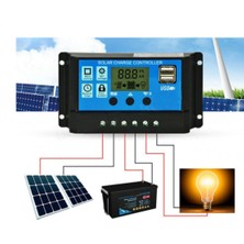 Spysoft 10A Dijital Solar Şarj Akü Kontrol Cihazı Güneş Paneli Şarj Regülatörü Dual USB