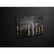 Tablo 360 Altın Gümüş Satranç Kanvas Tablo