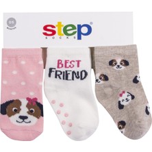 Step 3lü Altıbaskılı Best Friend Soket Çorap 10166 Karışık Renkli