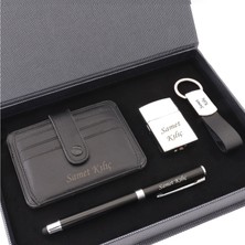 Pigado Isme Kişiye Özel Çıtçıtlı Kartlık Çakmak Anahtarlık ve Kalem Seti