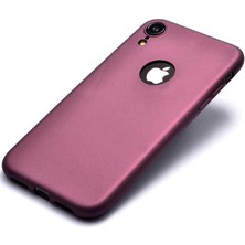noktaks - Apple iPhone XR 6.1 - Kılıf Mat Soft Premier Silikon Kapak - Mürdüm - T6022