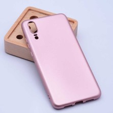 Kilifone - Huawei P20 Kılıf Mat Soft Premier Silikon Kapak Rose Gold