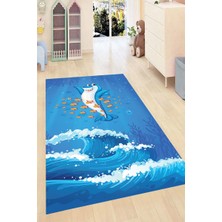 İnka Halı Yıkanabilir Kaymaz Dot Taban Dijital Baskı Çocuk Halısı MRC1751