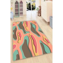 İnka Halı Yıkanabilir Kaymaz Dot Taban Dijital Baskı Çocuk Halısı MRC1772