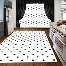 İnka Halı Yıkanabilir Kaymaz Dot Taban Dijital Baskı Mutfak Halısı MRC125