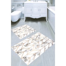 İnka Halı Kaymaz Taban Yıkanabilir 2'li Banyo Paspası (50X60 cm - 60X100 Cm) BRC5055