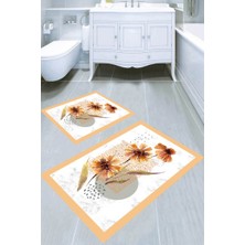 İnka Halı Kaymaz Taban Yıkanabilir 2'li Banyo Paspası (50X60 cm - 60X100 Cm) BRC5201